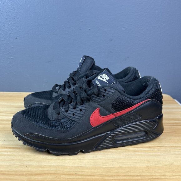 Nike Air Max 90 Sneakers Black Red CT3622-991 Women's Size 9 - Picture 4 of 9
